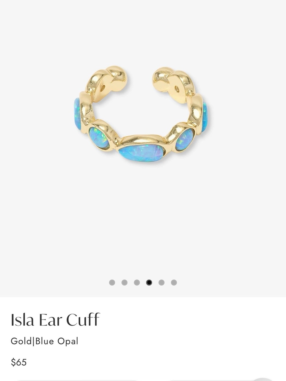 Melinda Maria Gold Ear Cuff with Blue Opal Accents